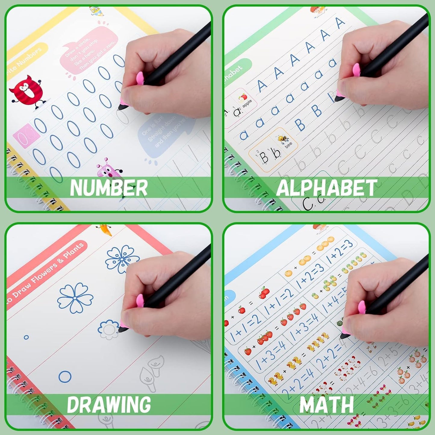 Magic™ Practice Copybook (4 BOOKS,1 PEN,1 GRIP,10 REFILL)